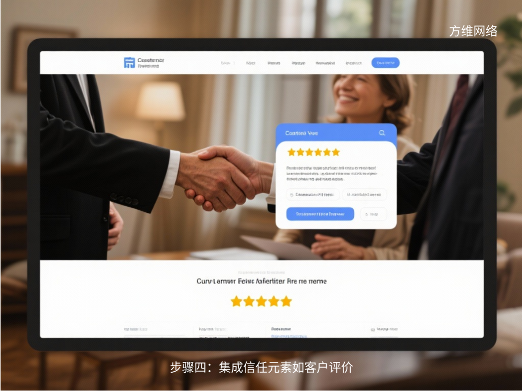 步骤四：集成信任元素如客户评价